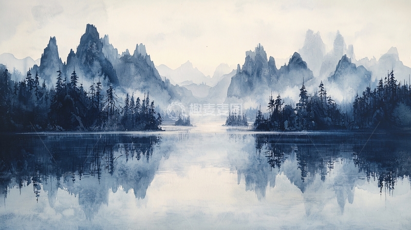 高清大图下载【趣麦麦图】水墨画山水