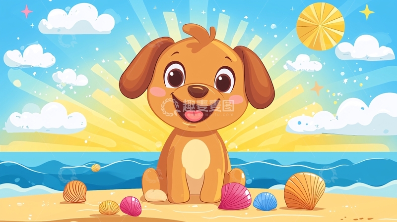 高清大图下载【趣麦麦图】卡通小狗