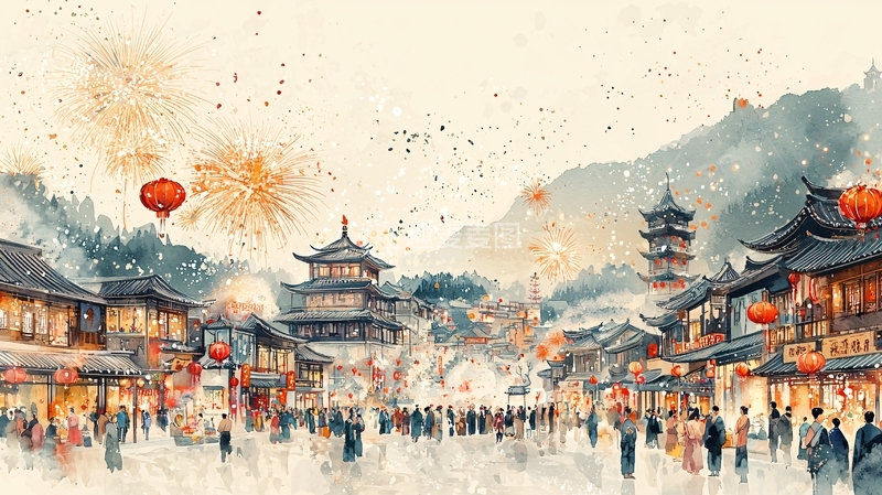 高清大图下载【趣麦麦图】水墨古镇