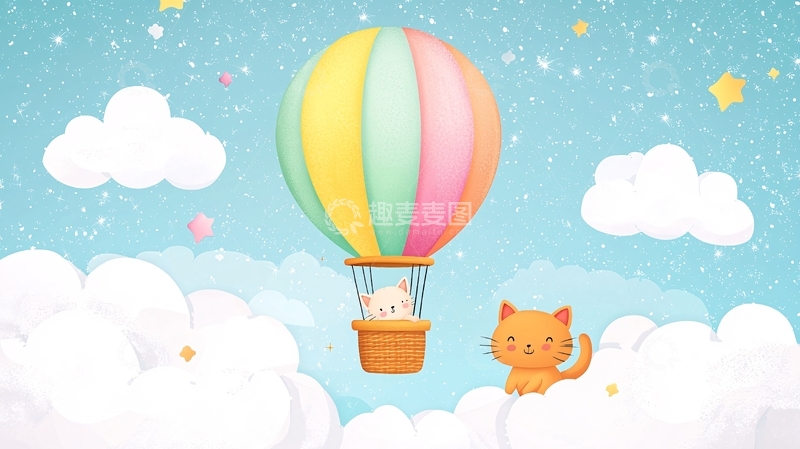 高清大图下载【趣麦麦图】卡通热气球