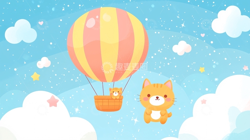高清大图下载【趣麦麦图】卡通热气球