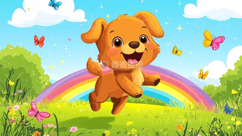 高清大图下载【趣麦麦图】卡通小狗