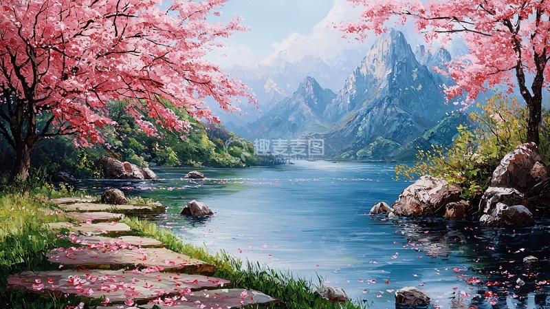 高清大图下载【趣麦麦图】粉色樱花