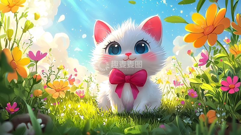 高清大图下载【趣麦麦图】可爱小白猫