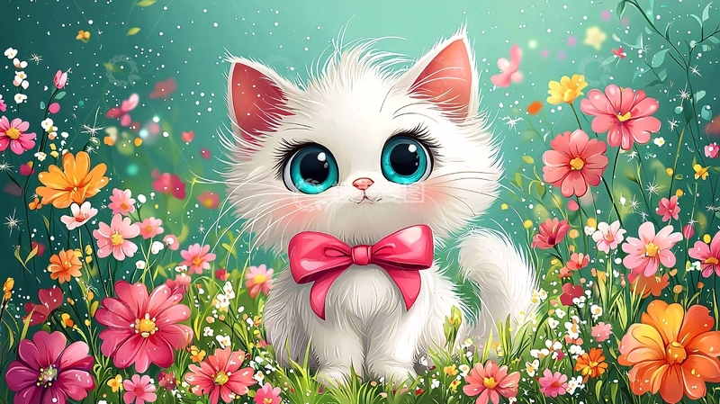 高清大图下载【趣麦麦图】可爱小白猫