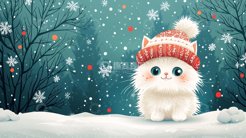 高清大图下载【趣麦麦图】戴帽子的可爱猫咪