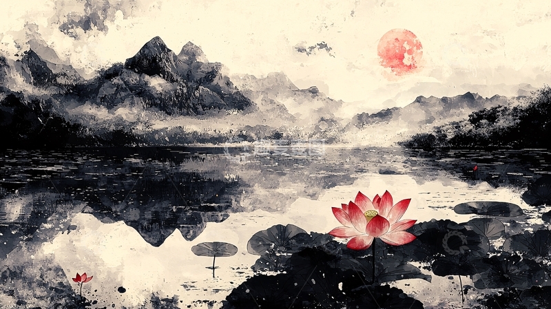 高清大图下载【趣麦麦图】水墨山水画953