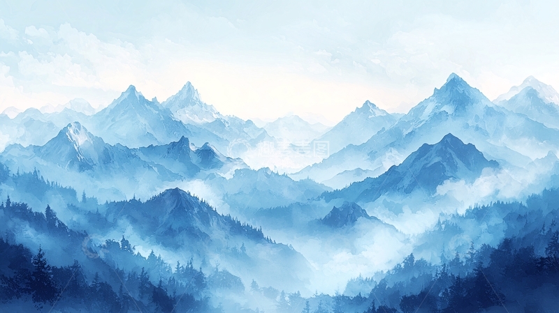 高清大图下载【趣麦麦图】蓝调山脉