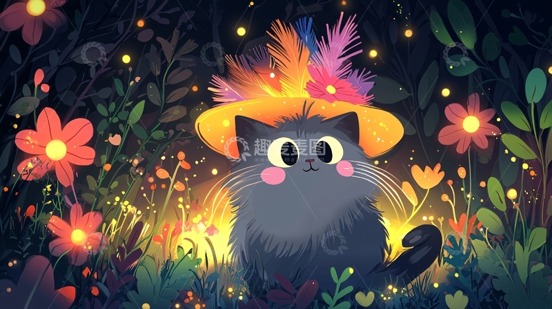 高清大图下载【趣麦麦图】戴帽子的猫咪