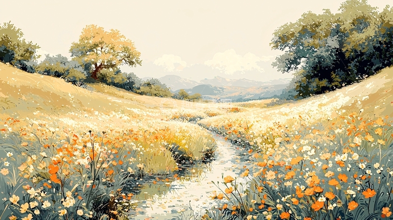 高清大图下载【趣麦麦图】田园风光油画