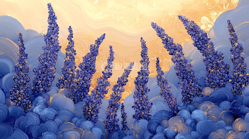 高清大图下载【趣麦麦图】梦幻紫色薰衣草田园