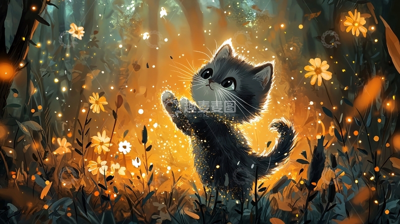 高清大图下载【趣麦麦图】森林小猫