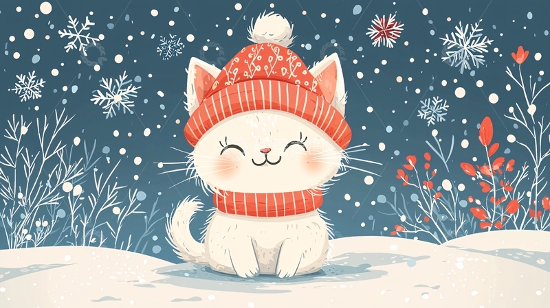 高清大图下载【趣麦麦图】戴帽子的可爱猫咪