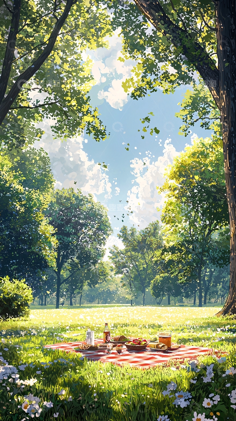 高清大图下载【趣麦麦图】阳光森林野餐