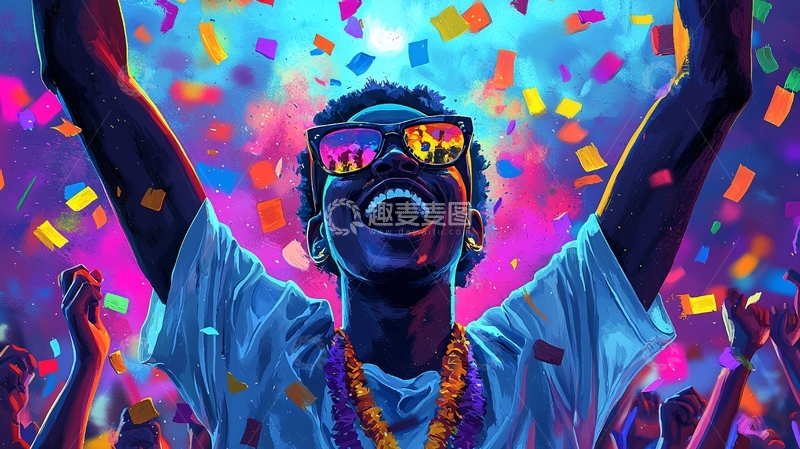 高清大图下载【趣麦麦图】彩色狂欢节