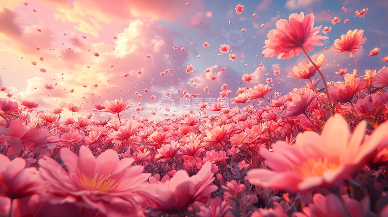 高清大图下载【趣麦麦图】粉色花海