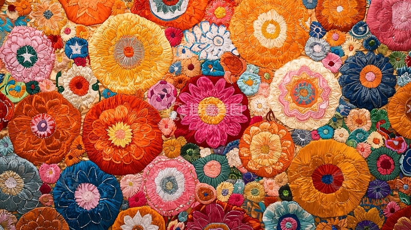 高清大图下载【趣麦麦图】彩色钩针编织花朵