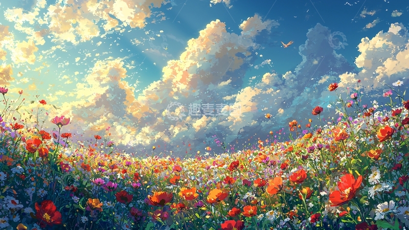 高清大图下载【趣麦麦图】阳光花海