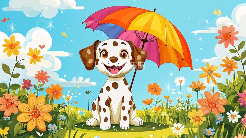 高清大图下载【趣麦麦图】卡通小狗