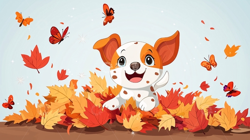 高清大图下载【趣麦麦图】卡通小狗