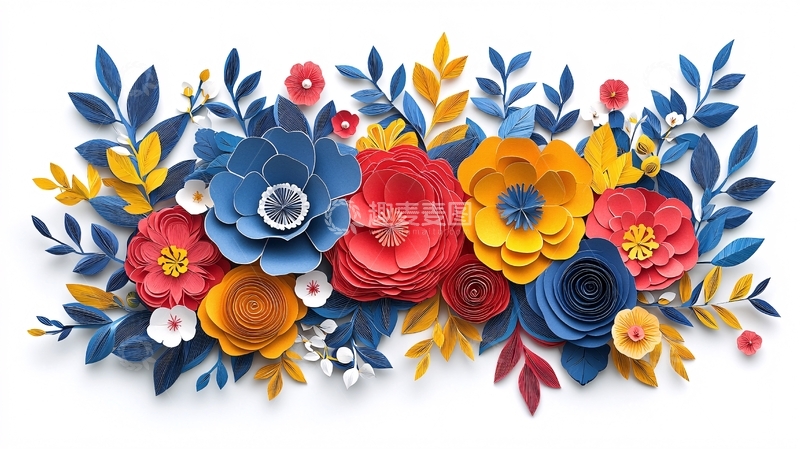 高清大图下载【趣麦麦图】彩色纸艺花束