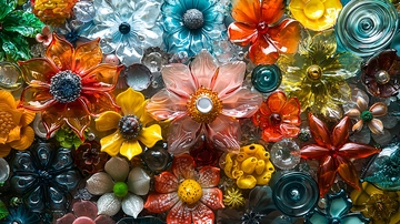 彩色塑料花朵背景图