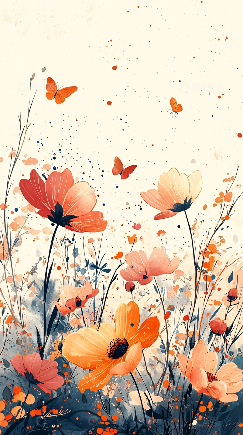 高清大图下载【趣麦麦图】水彩花卉67