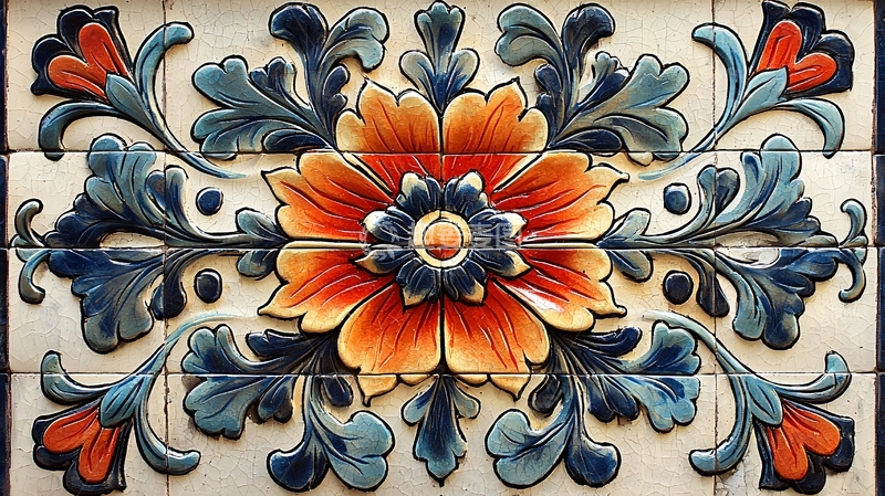 高清大图下载【趣麦麦图】瓷砖花卉图案