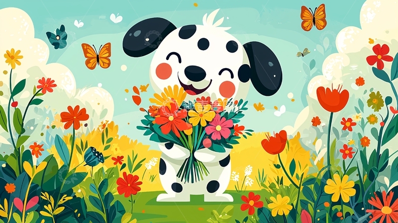 高清大图下载【趣麦麦图】卡通小狗