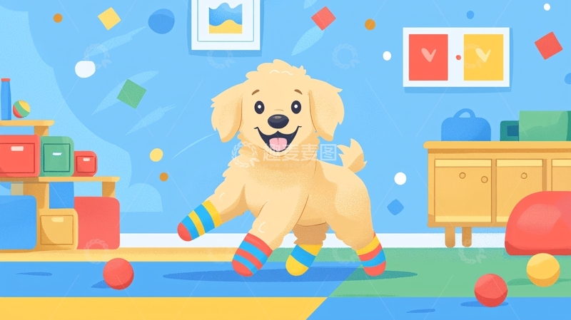 高清大图下载【趣麦麦图】卡通贵宾犬