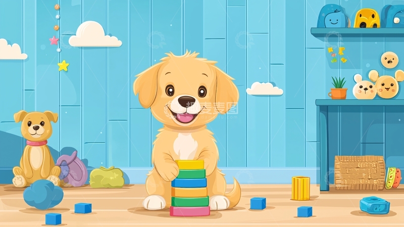 高清大图下载【趣麦麦图】卡通小狗