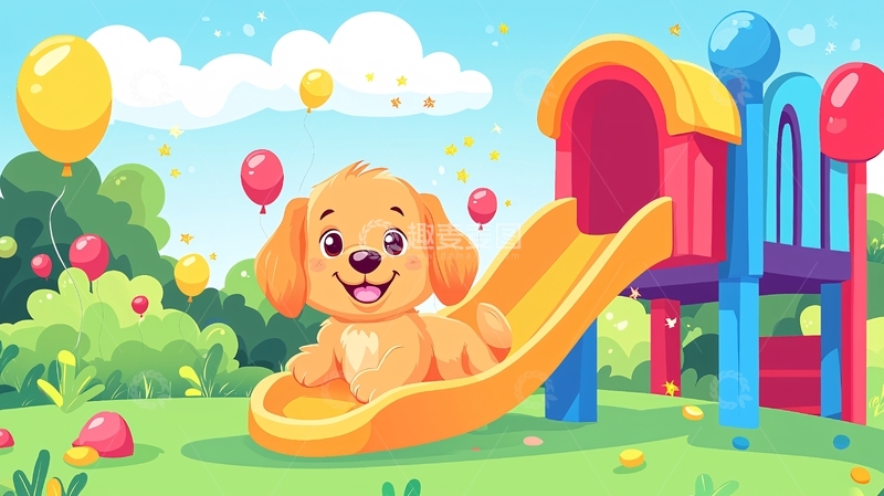 高清大图下载【趣麦麦图】卡通小狗