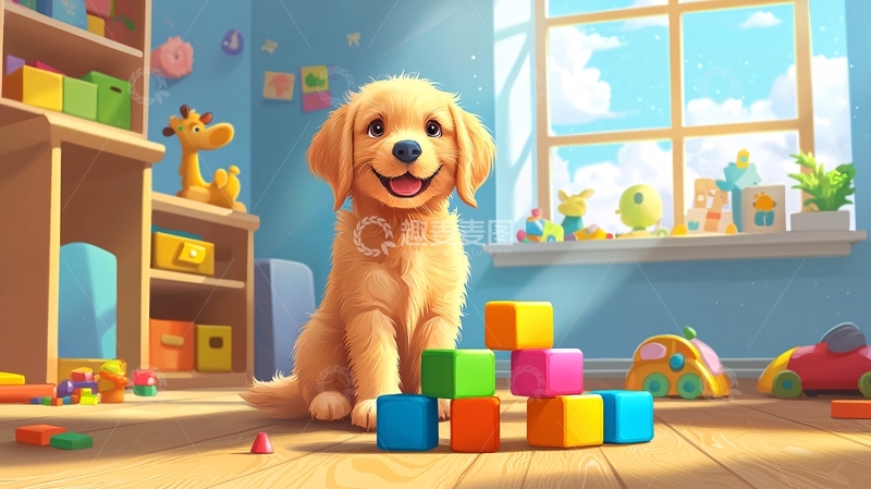 高清大图下载【趣麦麦图】可爱金毛犬