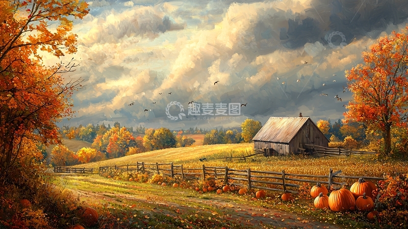 高清大图下载【趣麦麦图】秋日农场田园风光