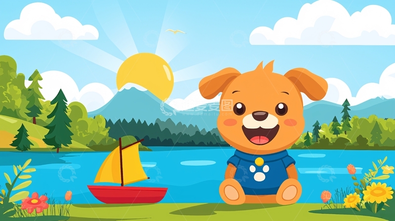 高清大图下载【趣麦麦图】卡通小狗