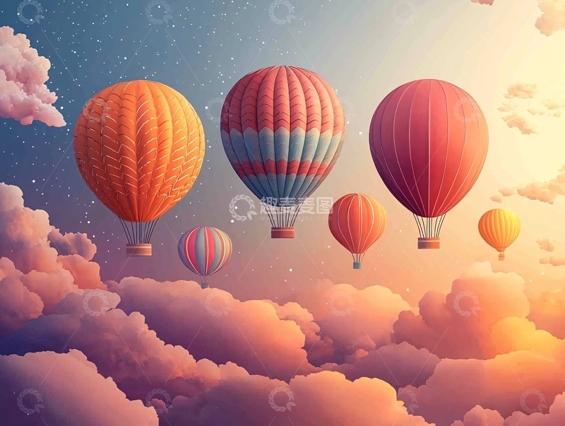 高清大图下载【趣麦麦图】热气球
