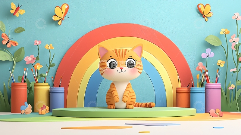 高清大图下载【趣麦麦图】卡通小猫