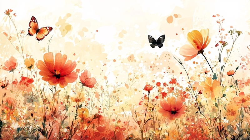 高清大图下载【趣麦麦图】水彩花田