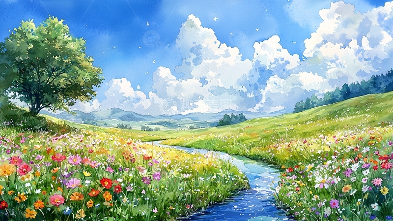 高清大图下载【趣麦麦图】阳光明媚的田园风光