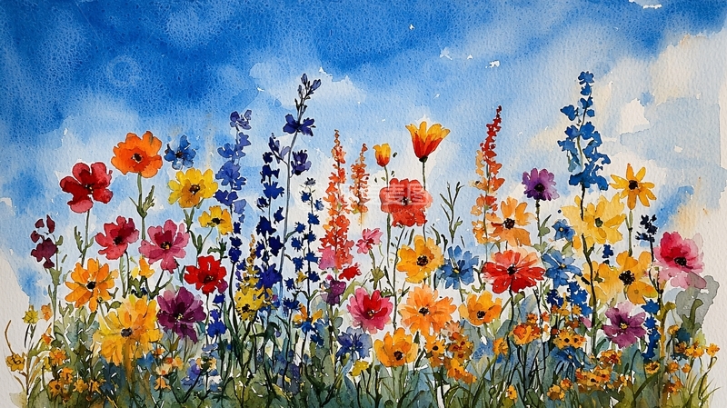 高清大图下载【趣麦麦图】水彩花田