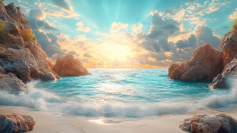 高清大图下载【趣麦麦图】阳光沙滩海边景色