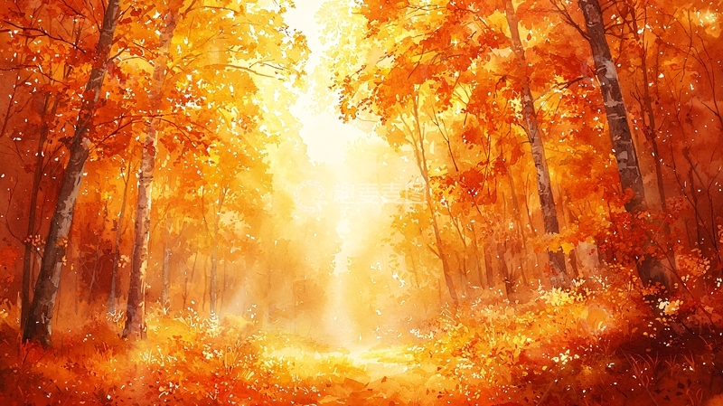 高清大图下载【趣麦麦图】秋季森林阳光