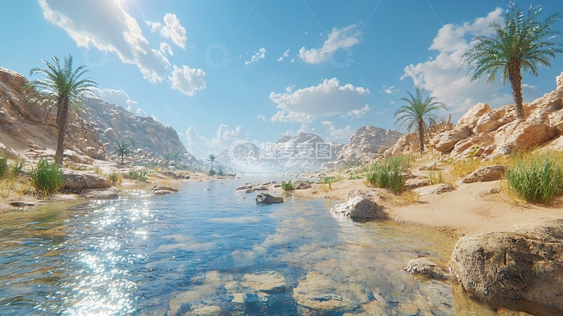 高清大图下载【趣麦麦图】沙漠绿洲