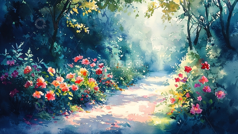 高清大图下载【趣麦麦图】阳光森林小路