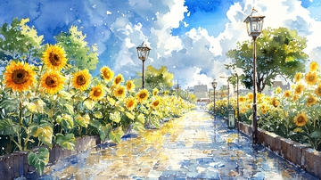 向日葵花田小路