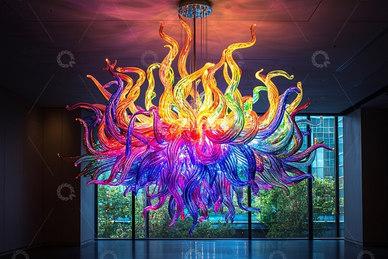 高清大图下载【趣麦麦图】彩色玻璃吊灯