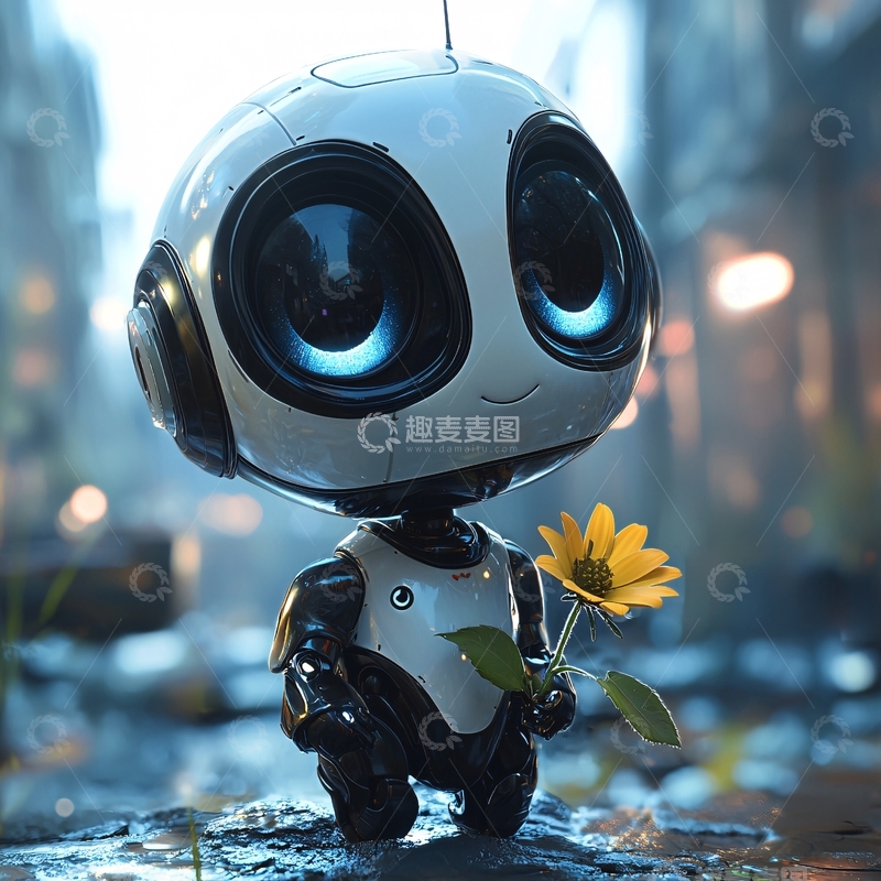 高清大图下载【趣麦麦图】可爱小机器人