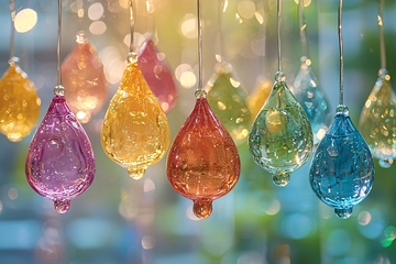 彩色玻璃滴状吊饰