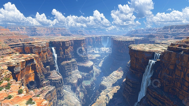 高清大图下载【趣麦麦图】峡谷瀑布高清图片