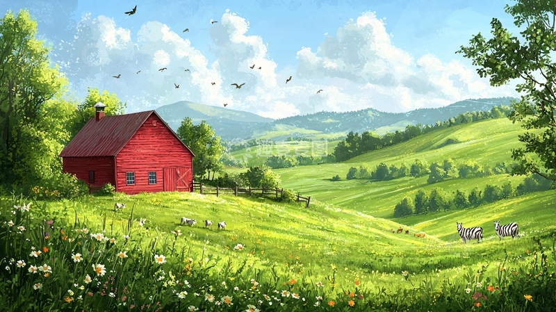 高清大图下载【趣麦麦图】红色谷仓